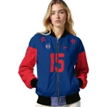 custom philadelphia phillies team patch blue bomber jacket best selling