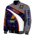 custom phoenix suns electric flash purple varsity jacket best selling