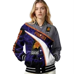 custom phoenix suns electric flash purple varsity jacket best selling