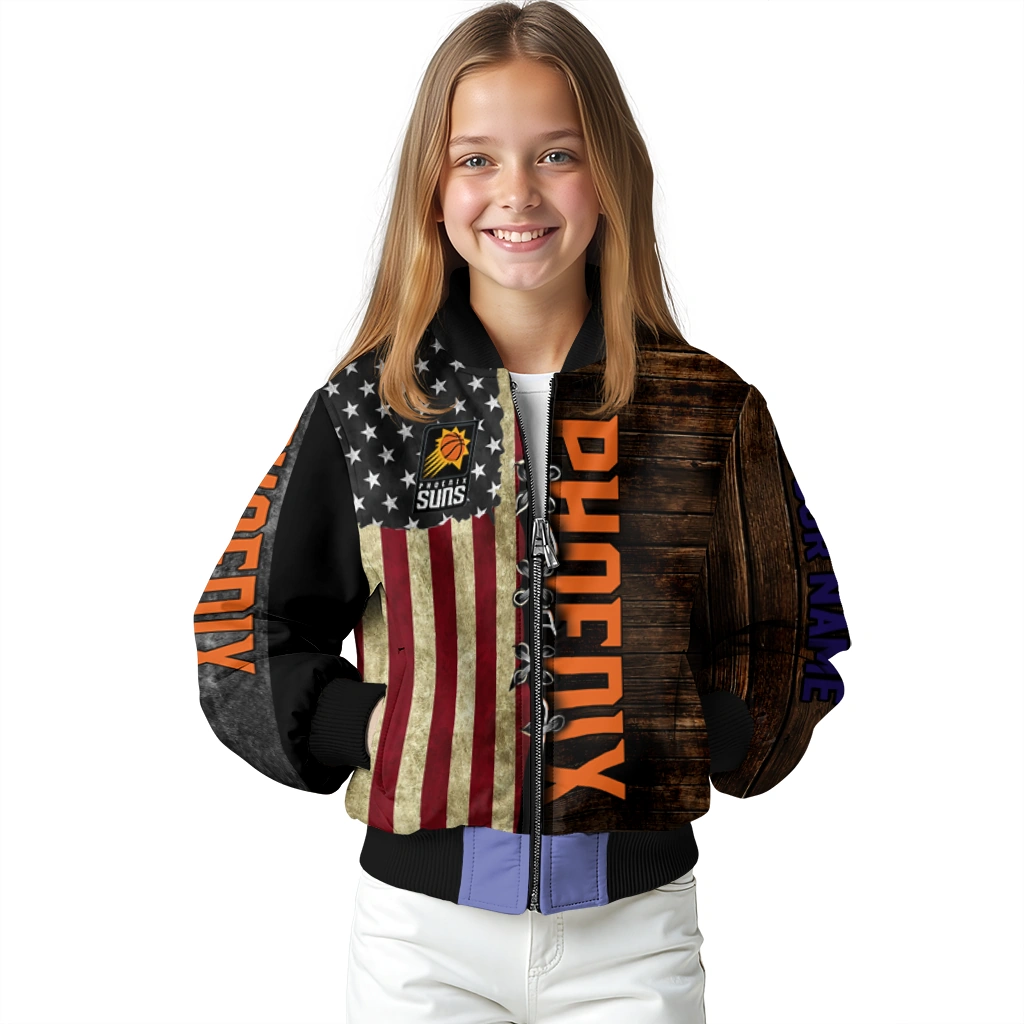 custom phoenix suns flag wood brown bomber jacket top rated custom phoenix suns flag wood brown bomber jacket top rated