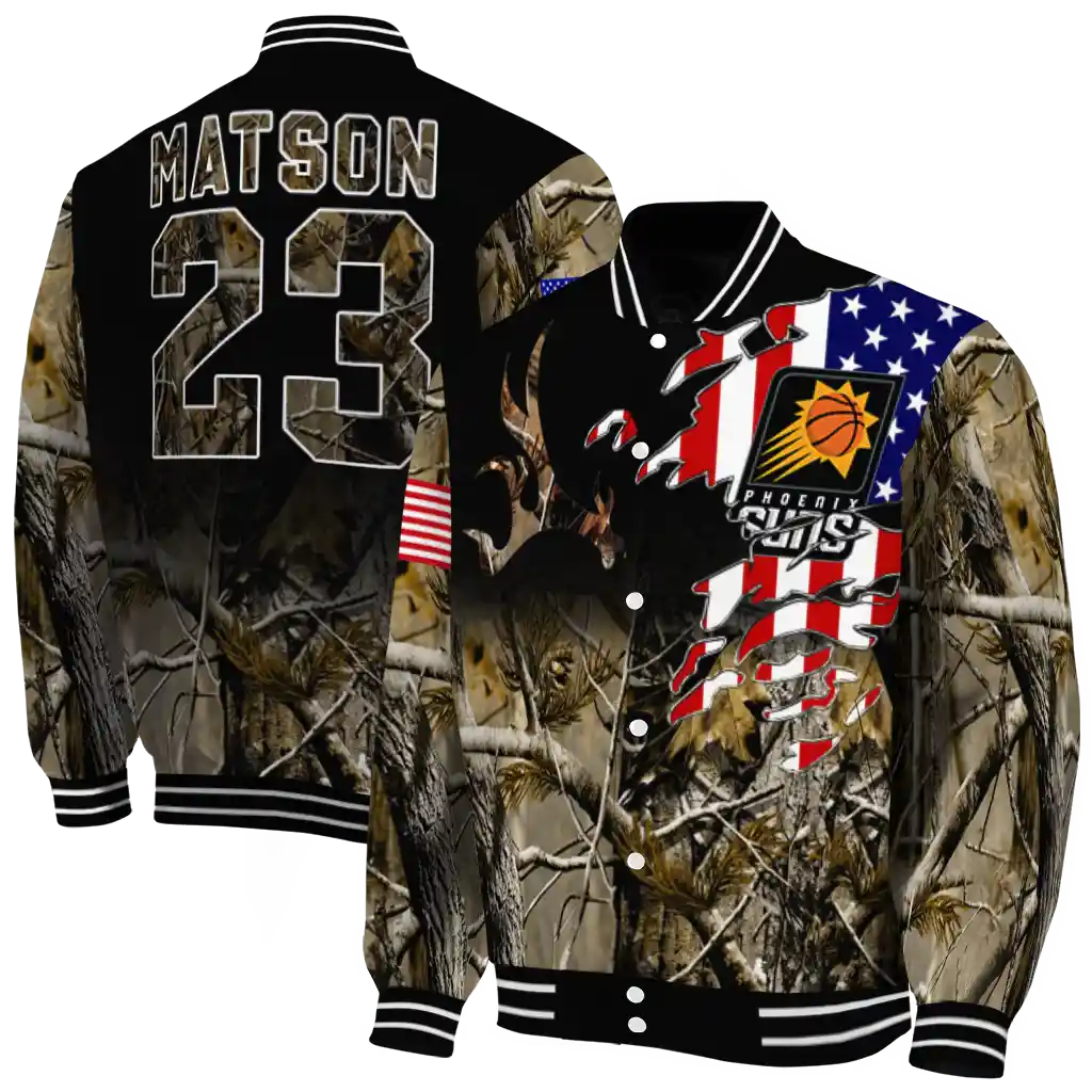custom phoenix suns patriot deer camouflage varsity jacket fashion forward custom phoenix suns patriot deer camouflage varsity jacket fashion forward