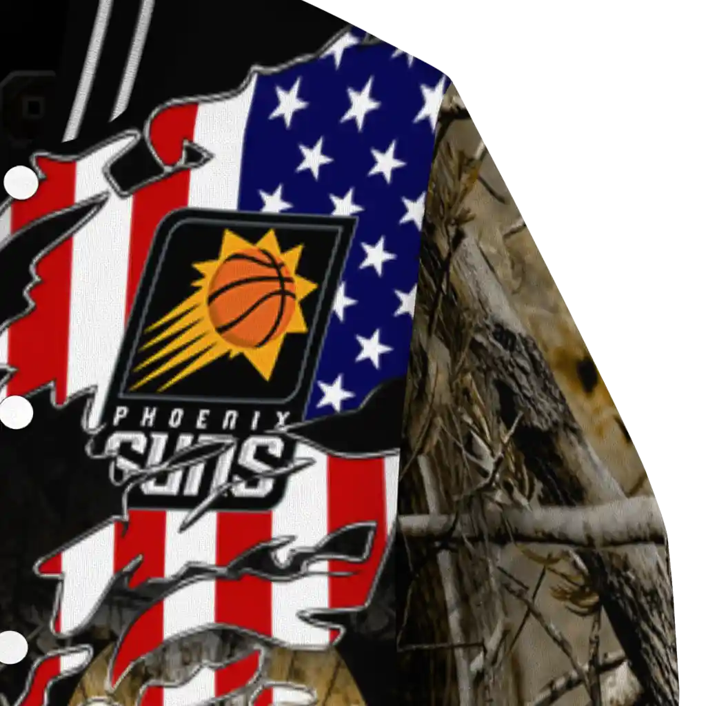 custom phoenix suns patriot deer camouflage varsity jacket premium grade custom phoenix suns patriot deer camouflage varsity jacket premium grade