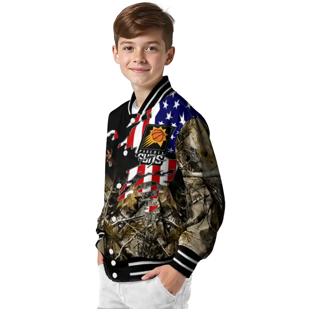 custom phoenix suns patriot deer camouflage varsity jacket trendy custom phoenix suns patriot deer camouflage varsity jacket trendy