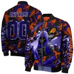 custom phoenix suns skull horde purple bomber jacket best selling