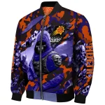 custom phoenix suns skull horde purple bomber jacket best selling