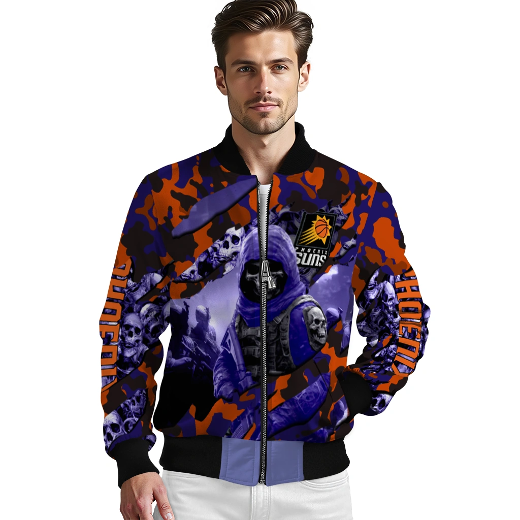 custom phoenix suns skull horde purple bomber jacket high quality custom phoenix suns skull horde purple bomber jacket high quality