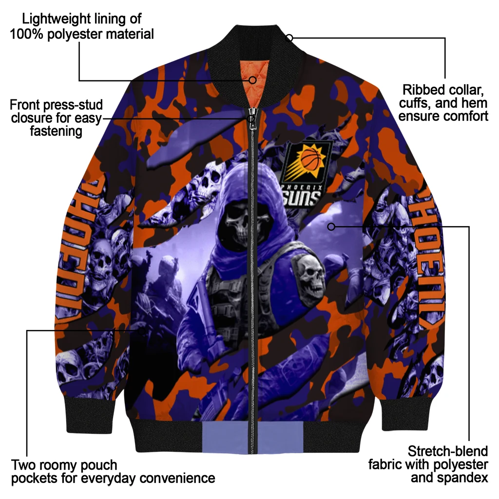 custom phoenix suns skull horde purple bomber jacket new arrival custom phoenix suns skull horde purple bomber jacket new arrival