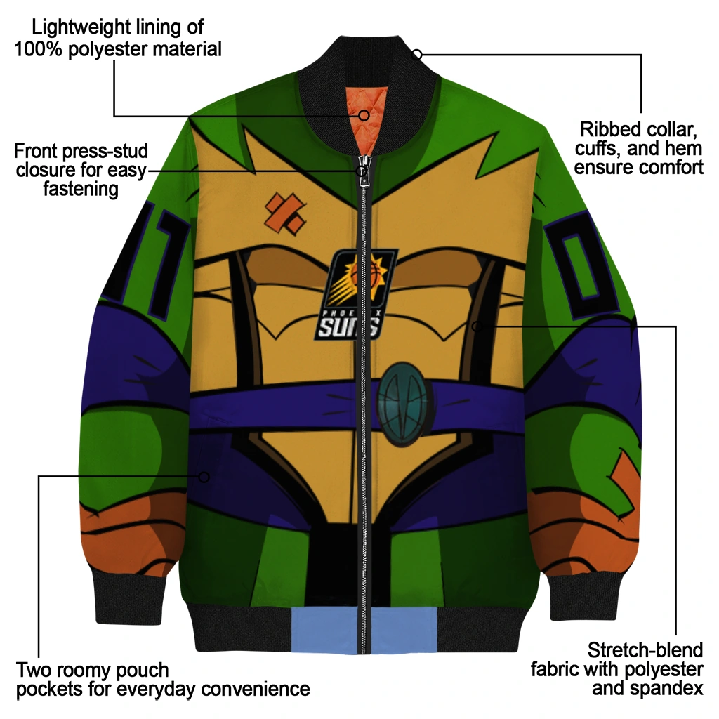 custom phoenix suns turtle armor bomber jacket new arrival custom phoenix suns turtle armor bomber jacket new arrival
