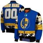 custom pittsburgh panthers circle skull royal blue black bomber jacket best selling