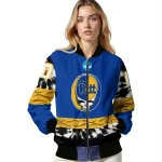 custom pittsburgh panthers circle skull royal blue black bomber jacket best selling