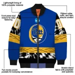 custom pittsburgh panthers circle skull royal blue black bomber jacket best selling