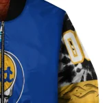 custom pittsburgh panthers circle skull royal blue black bomber jacket best selling