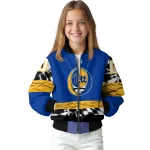 custom pittsburgh panthers circle skull royal blue black bomber jacket best selling