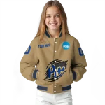 custom pittsburgh panthers claw effect beige varsity jacket best selling
