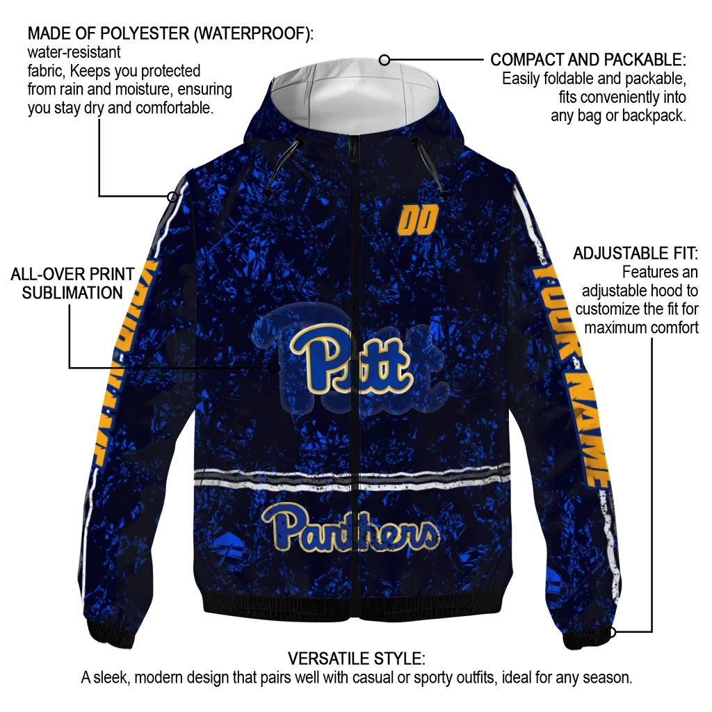 custom pittsburgh panthers shards cluster royal blue windbreaker jacket new arrival custom pittsburgh panthers shards cluster royal blue windbreaker jacket new arrival