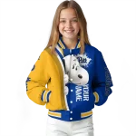 custom pittsburgh panthers snoopy head royal blue varsity jacket best selling