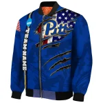 custom pittsburgh panthers usa flag claws royal blue bomber jacket best selling