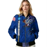custom pittsburgh panthers usa flag claws royal blue bomber jacket best selling