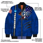 custom pittsburgh panthers usa flag claws royal blue bomber jacket best selling