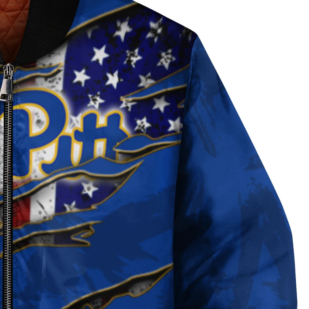 custom pittsburgh panthers usa flag claws royal blue bomber jacket premium grade custom pittsburgh panthers usa flag claws royal blue bomber jacket premium grade