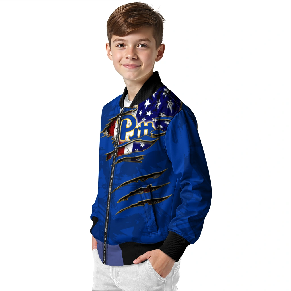 custom pittsburgh panthers usa flag claws royal blue bomber jacket trendy custom pittsburgh panthers usa flag claws royal blue bomber jacket trendy