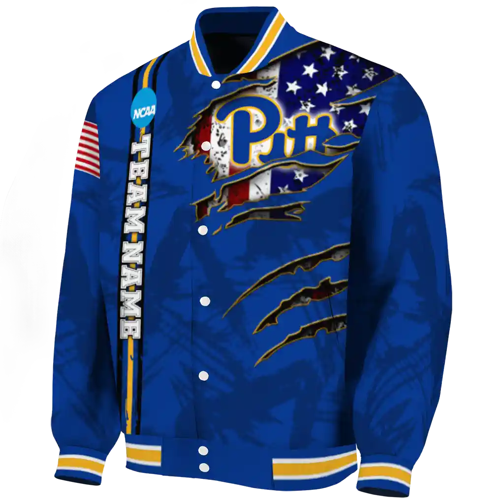 custom pittsburgh panthers usa flag claws royal blue varsity jacket best selling custom pittsburgh panthers usa flag claws royal blue varsity jacket best selling