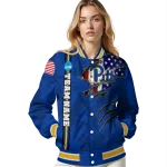 custom pittsburgh panthers usa flag claws royal blue varsity jacket best selling