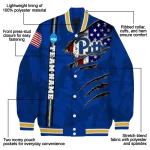 custom pittsburgh panthers usa flag claws royal blue varsity jacket best selling