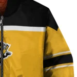 custom pittsburgh penguins stripe statement yellow black bomber jacket best selling