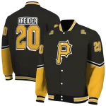 custom pittsburgh pirates chevron style black varsity jacket best selling