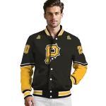 custom pittsburgh pirates chevron style black varsity jacket best selling