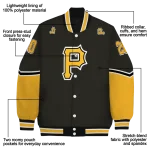 custom pittsburgh pirates chevron style black varsity jacket best selling