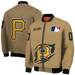 custom pittsburgh pirates claw swipe beige bomber jacket best selling