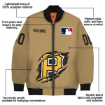 custom pittsburgh pirates claw swipe beige bomber jacket best selling
