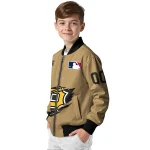 custom pittsburgh pirates claw swipe beige bomber jacket best selling