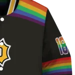 custom pittsburgh pirates rainbow jersey number black varsity jacket best selling