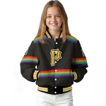 custom pittsburgh pirates rainbow jersey number black varsity jacket best selling