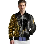 custom pittsburgh pirates skull cluster black bomber jacket best selling