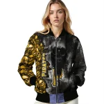 custom pittsburgh pirates skull cluster black bomber jacket best selling
