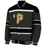 custom pittsburgh pirates stripe statement black varsity jacket best selling