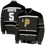 custom pittsburgh pirates stripe statement black varsity jacket best selling