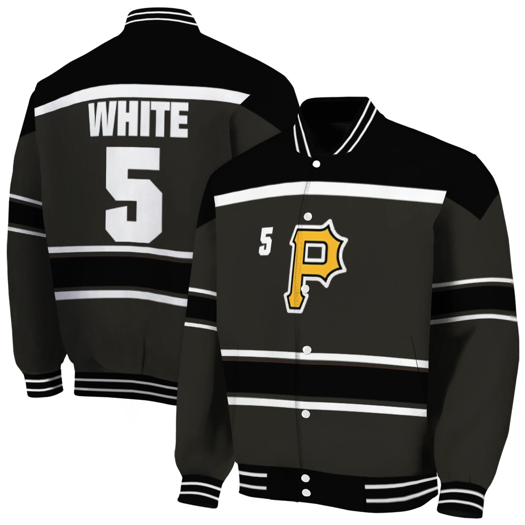 custom pittsburgh pirates stripe statement black varsity jacket fashion forward custom pittsburgh pirates stripe statement black varsity jacket fashion forward
