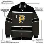 custom pittsburgh pirates stripe statement black varsity jacket best selling
