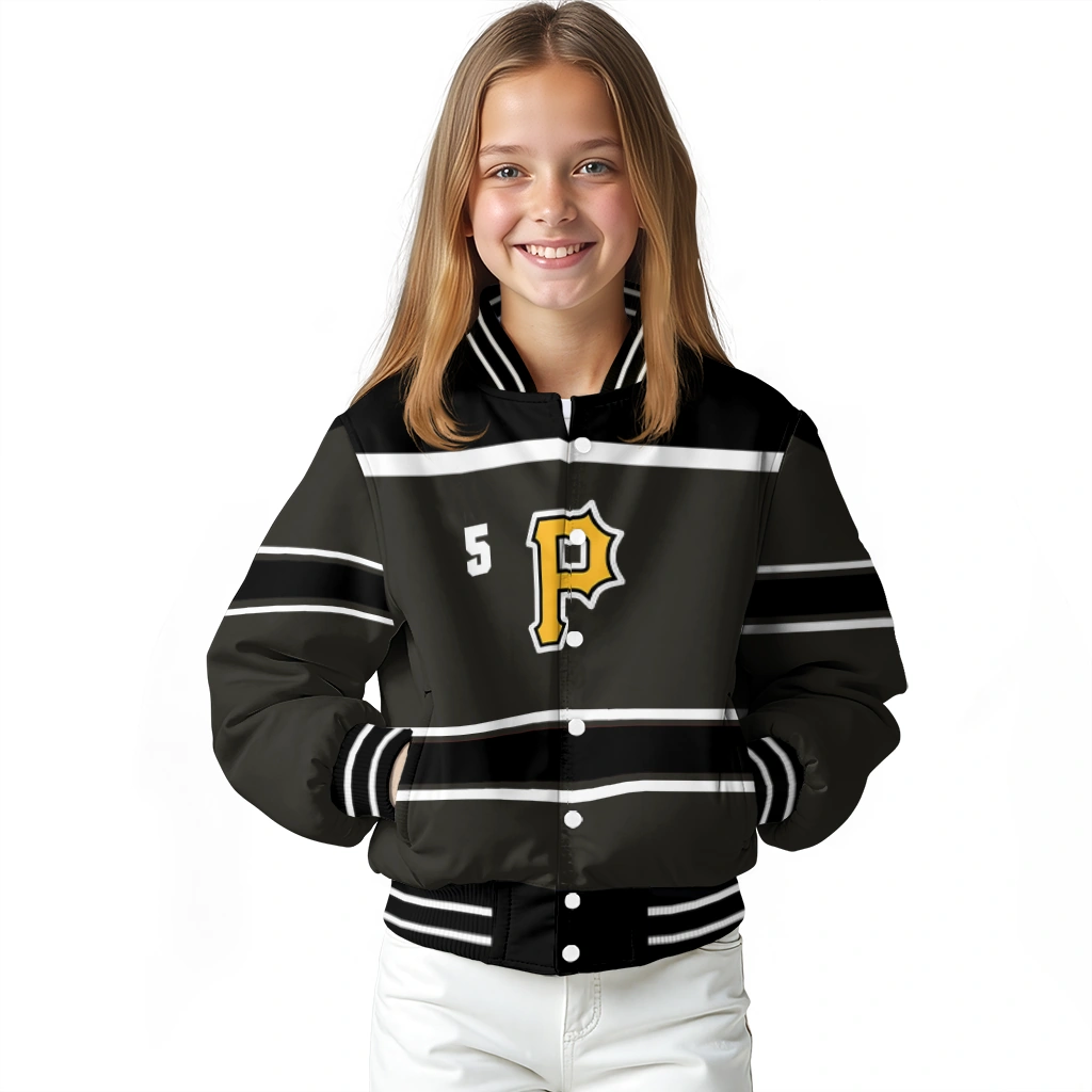 custom pittsburgh pirates stripe statement black varsity jacket top rated custom pittsburgh pirates stripe statement black varsity jacket top rated