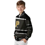 custom pittsburgh pirates stripe statement black varsity jacket best selling