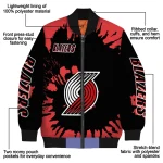 custom portland trail blazers burst splatter red bomber jacket best selling