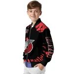 custom portland trail blazers burst splatter red bomber jacket best selling