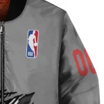 custom portland trail blazers claw accent grey bomber jacket best selling