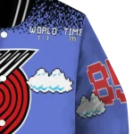 custom portland trail blazers mario blocks blue black varsity jacket best selling