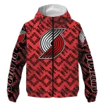custom portland trail blazers trellis mesh red windbreaker jacket best selling